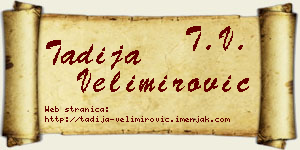 Tadija Velimirović vizit kartica
